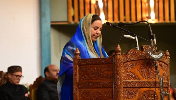 Swearing-in-Ceremony of Mrs  Sakina Itoo as  Council of Minister at SKICC, Srinagar