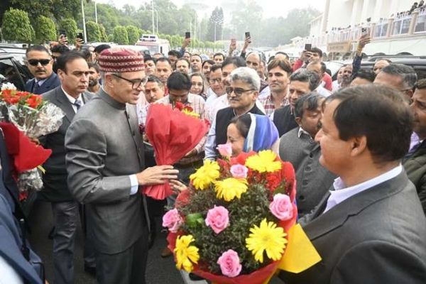 J&K CM Omar Abdullah receives grand reception at Civil Secretariat Jammu